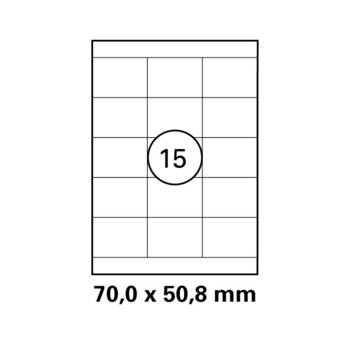 HEISAP Laser-Copy-Inkjet-Etiketten DIN A4, Karton á 100 Blatt 3 x 5 Etiketten Format 70,0 x 50,8 mm