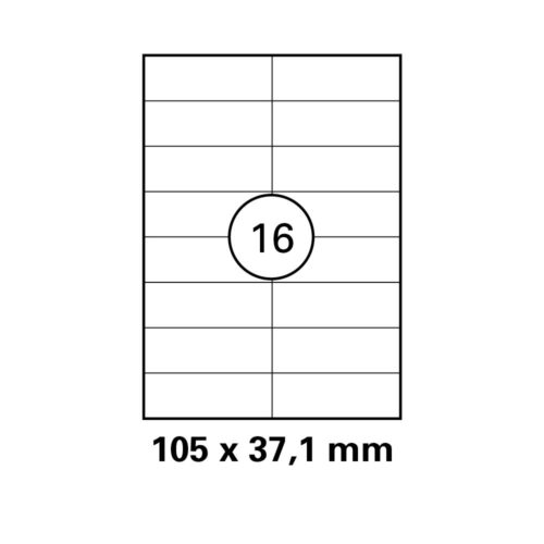 HEISAP Laser-Copy-Inkjet-Etiketten DIN A4, Karton á 100 Blatt 2 x 8 Etiketten Format 105,0 x 37,1 mm