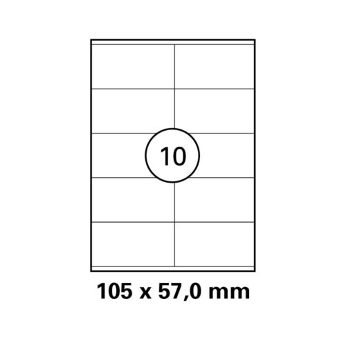 HEISAP Laser-Copy-Inkjet-Etiketten DIN A4, Karton á 100 Blatt 2 x 5 Etiketten Format 105,0 x 57,0 mm