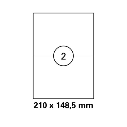 HEISAP Laser-Copy-Inkjet-Etiketten DIN A4, Karton á 100 Blatt 1 x 2 Etiketten Format 210,0 x 148,5 mm