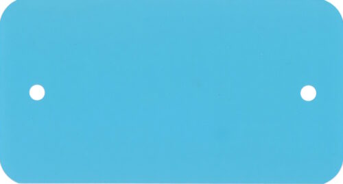 Kunststoffanhänger PVC, blau, beidseitig mattiert 12,0 x 6,5 cm, ohne Druck 2 Stanzlöcher