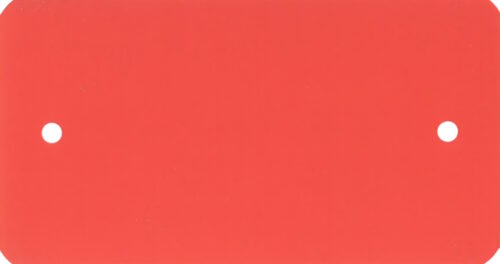 Kunststoffanhänger PVC, rot, beidseitig mattiert 12,0 x 6,5 cm, ohne Druck 2 Stanzlöcher